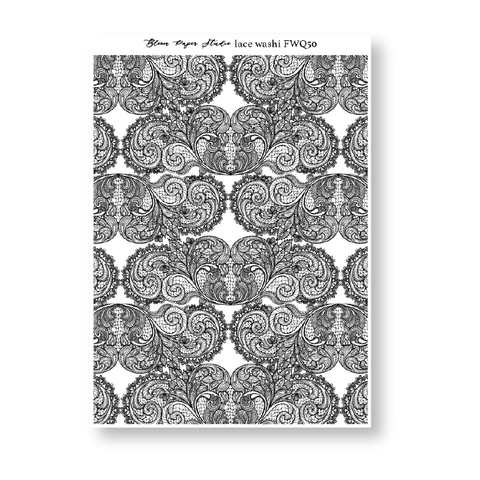 FWQ50 Foiled Lace Washi Paper Stickers