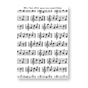 FWQ30 Foiled Sheet Music Washi Paper Stickers
