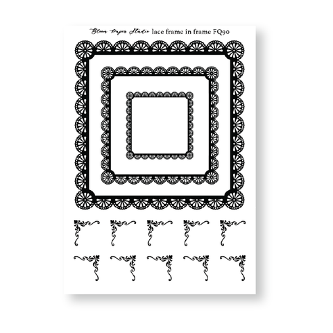 FQ90 Lace Frame in Frame Foiled Planner Stickers