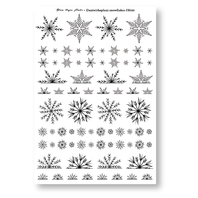 FH010 Foiled Snowflakes Planner Stickers (Daniwithaplani Collab)