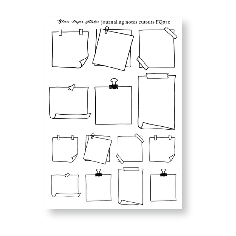FQ050 Journaling Notes Cutouts Foiled Planner Stickers