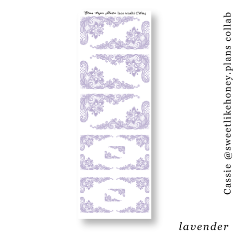 CW64 Lace Journaling Planner Stickers (Lavender)