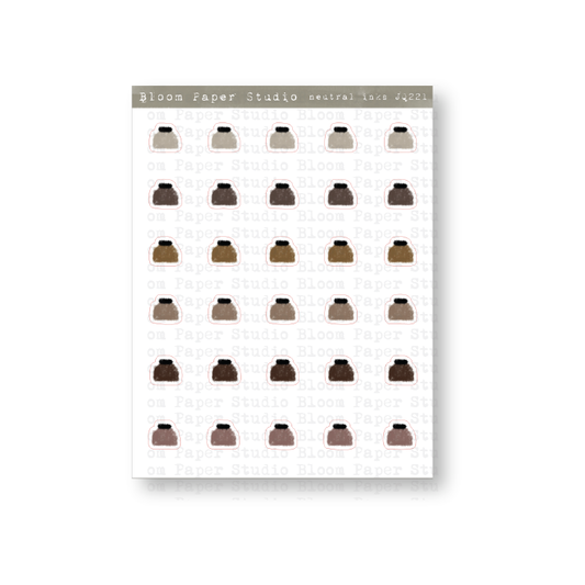 Neutral Fountain Pen Ink Doodle Planner Journal Stickers