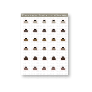 Neutral Fountain Pen Ink Doodle Planner Journal Stickers