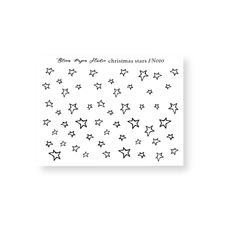 FN010 Foiled Christmas Stars Planner Stickers
