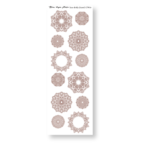 CW10 Lace Doily Journaling Planner Stickers (Hazel)