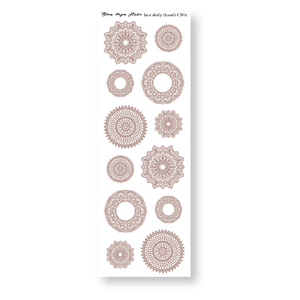 CW11 Lace Doily Journaling Planner Stickers (Hazel)