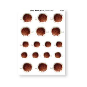 Coffee Cups Journaling Planner Stickers