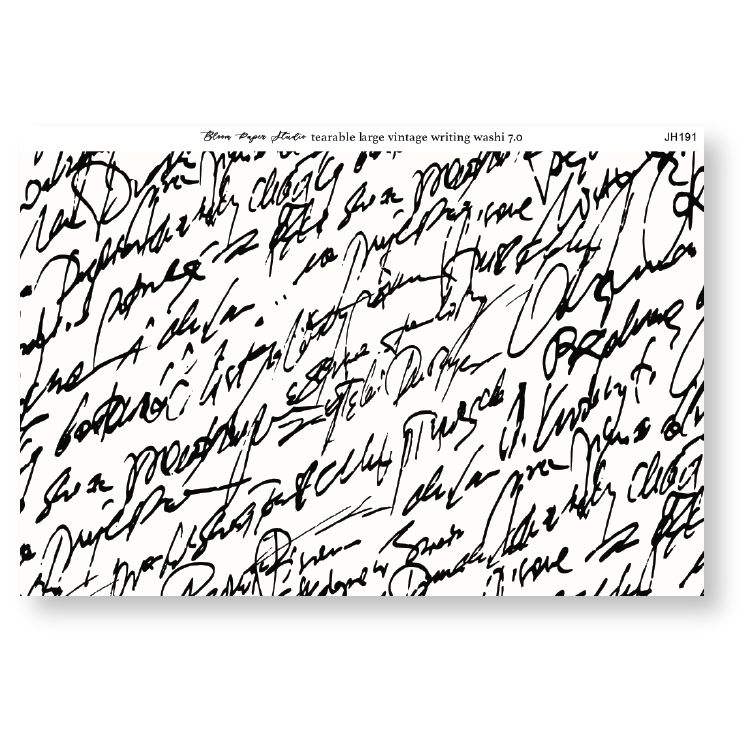 Tearable Large Vintage Writing Washi Paper 7.0
