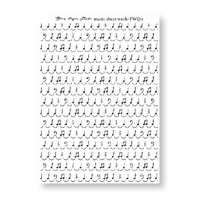 FWQ31 Foiled Sheet Music Washi Paper Stickers