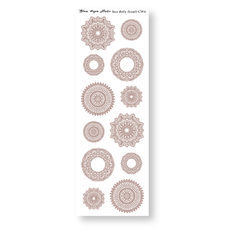 CW11 Lace Doily Journaling Planner Stickers (Hazel)