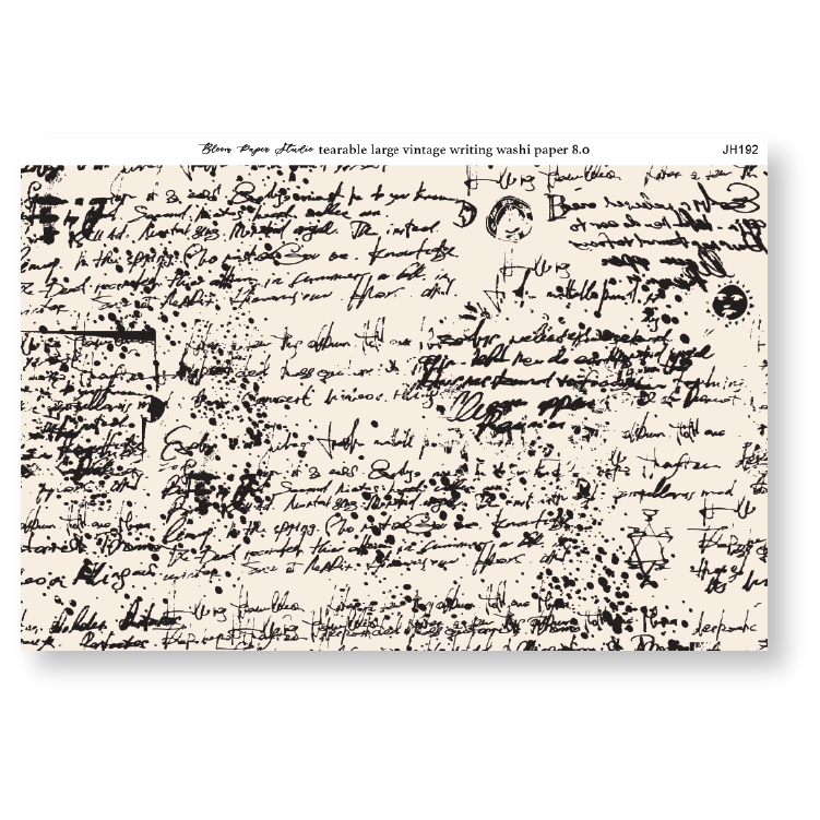 Tearable Large Vintage Writing Washi Paper 8.0