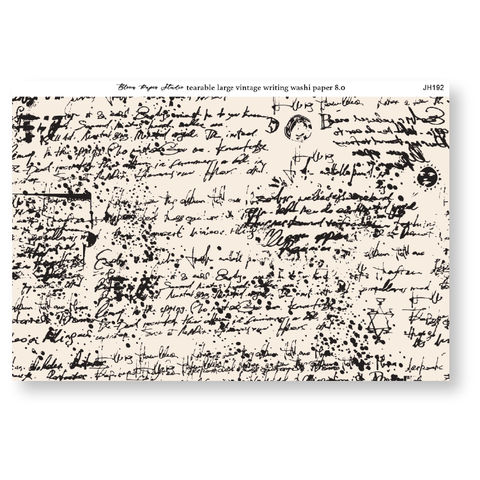Tearable Large Vintage Writing Washi Paper 8.0