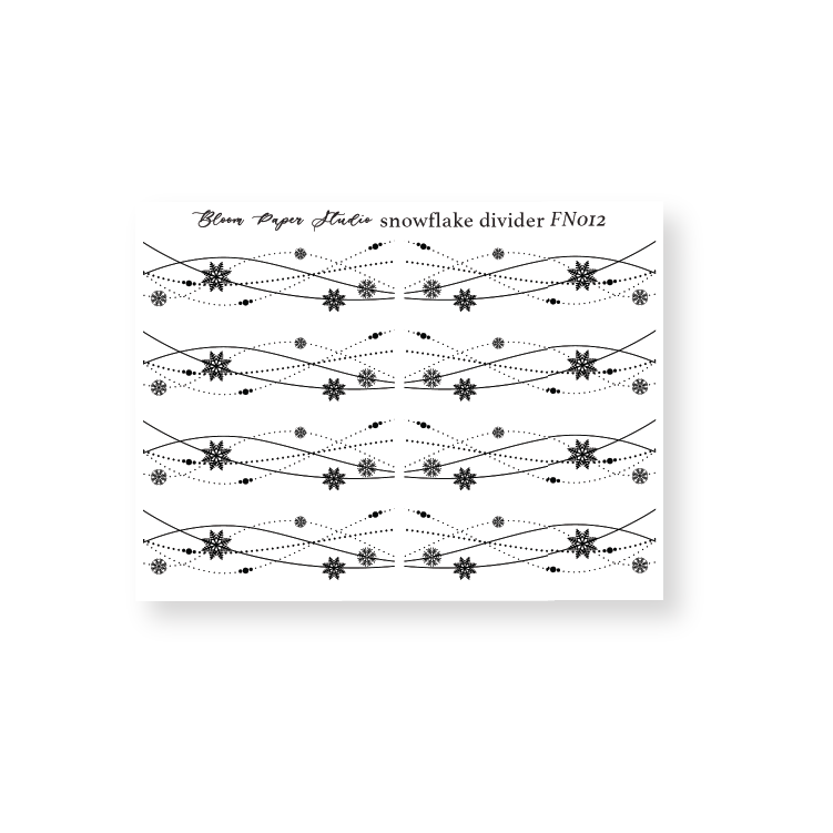 FN012 Foiled Snowflake Divider Planner Stickers