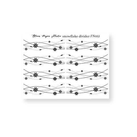 FN012 Foiled Snowflake Divider Planner Stickers
