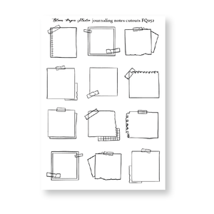 FQ052 Journaling Notes Cutouts Foiled Planner Stickers