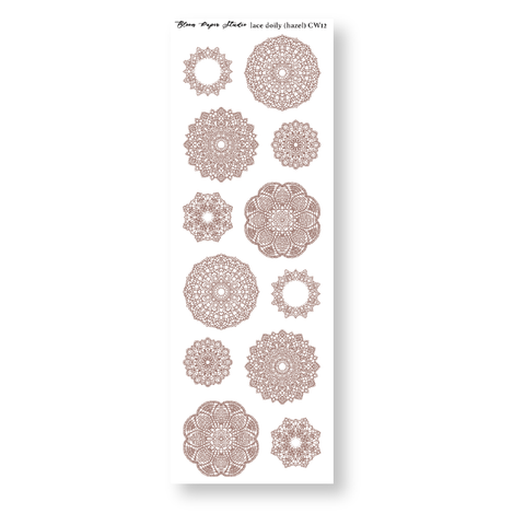 CW12 Lace Doily Journaling Planner Stickers (Hazel)