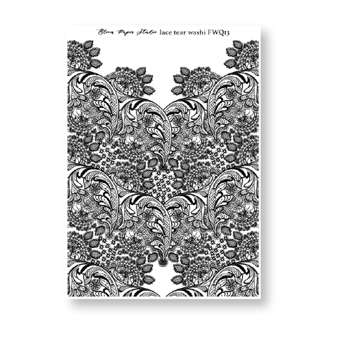 FWQ13 Foiled Lace Washi Paper Stickers