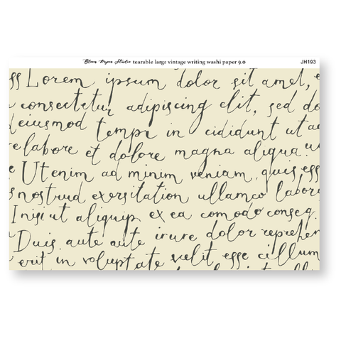 Tearable Large Vintage Writing Washi Paper 9.0