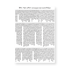 FWQ97 Foiled Newspaper Text Washi Paper Stickers