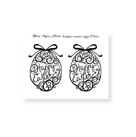 FN171 Foiled Happy Easter Eggs Planner Stickers