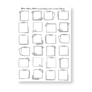 FQ053 Journaling Notes Cutouts Foiled Planner Stickers