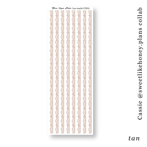CW67 Lace Journaling Planner Stickers (Tan)