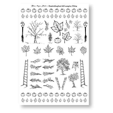 FH014 Foiled Fall Sampler Planner Stickers (Daniwithaplani Collab)