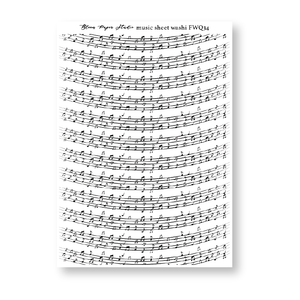 FWQ34 Foiled Sheet Music Washi Paper Stickers