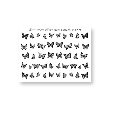 FN071 Foiled Mini Butterflies Planner Stickers