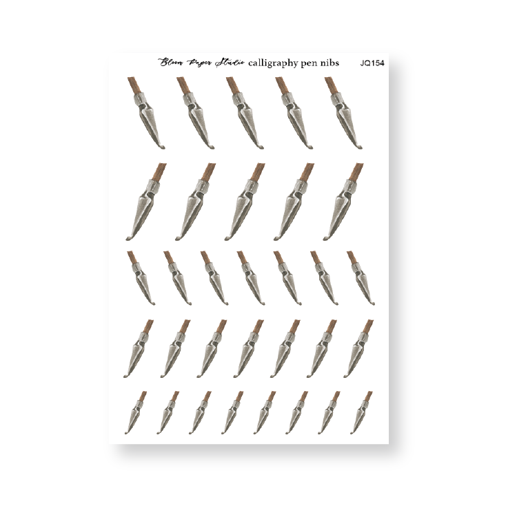Calligraphy Pen Nibs Journaling Planner Stickers