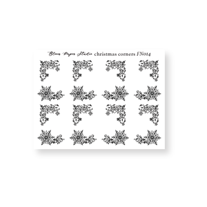 FN014 Foiled Christmas Corners Planner Stickers