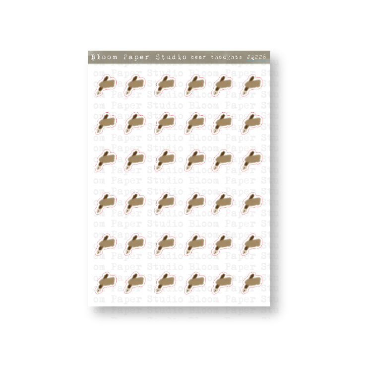 Bear Thoughts Doodle Planner Journal Stickers (Left Handed)
