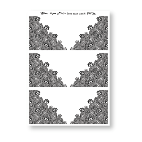 FWQ14 Foiled Lace Washi Paper Stickers