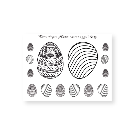 FN173 Foiled Easter Eggs Planner Stickers