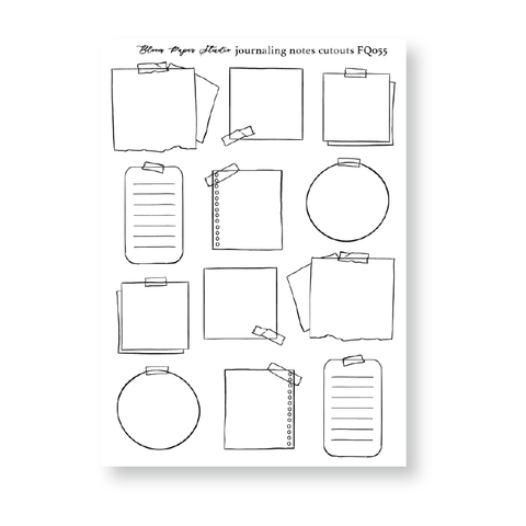 FQ055 Journaling Notes Cutouts Foiled Planner Stickers