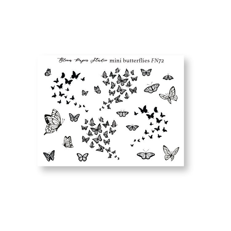 FN072 Foiled Mini Butterflies Planner Stickers