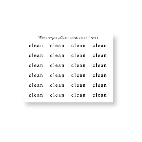 FN222 Foiled Script Serif: Clean Planner Stickers
