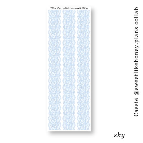 CW70 Lace Journaling Planner Stickers (Sky)