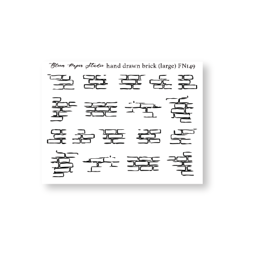 FN149 Foiled Hand Drawn Brick (Large) Planner Stickers