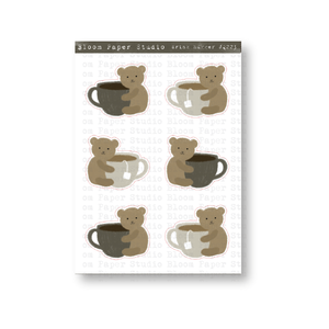 Bear Drink Hugger Doodle Planner Stickers