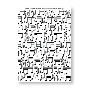 FWQ37 Foiled Sheet Music Washi Paper Stickers