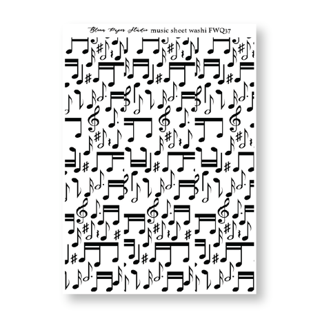 FWQ37 Foiled Sheet Music Washi Paper Stickers