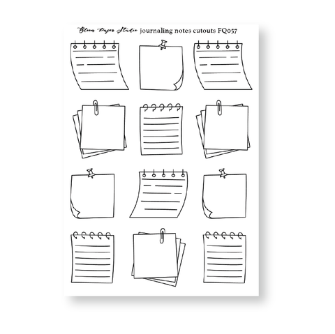 FQ057 Journaling Notes Cutouts Foiled Planner Stickers