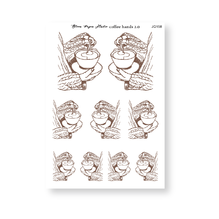 Coffee Hands Sketch 2.0 Journaling Planner Stickers