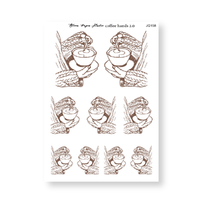 Coffee Hands Sketch 2.0 Journaling Planner Stickers
