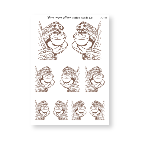 Coffee Hands Sketch 2.0 Journaling Planner Stickers