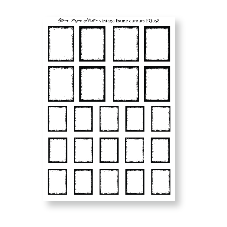 FQ058 Vintage Frame Cutouts Foiled Planner Stickers