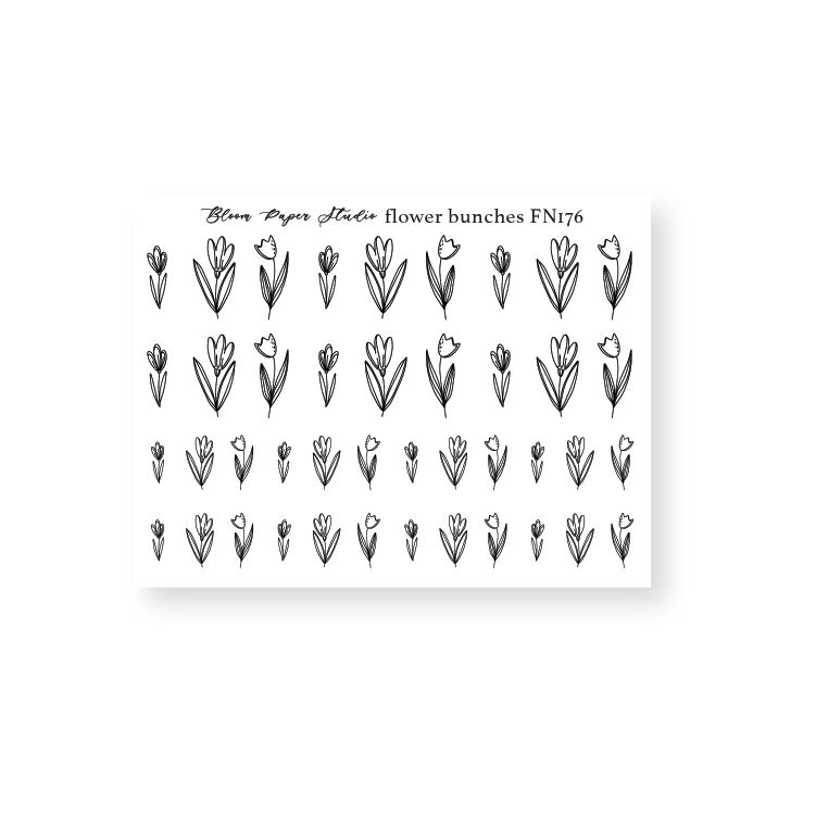 FN176 Foiled Flower Bunches Planner Stickers