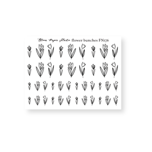 FN176 Foiled Flower Bunches Planner Stickers